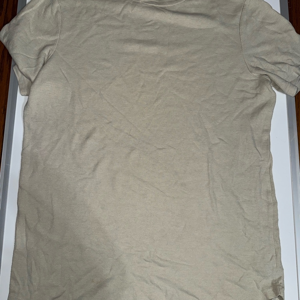 Men's Beige Short-Sleeve Shirt